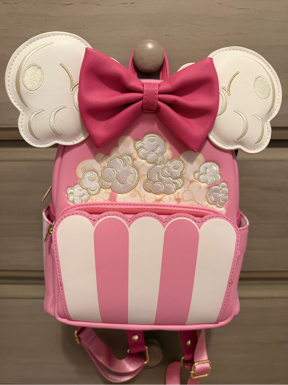 Lounge fly Pink Popcorn-Themed Mini Backpack with Bow
